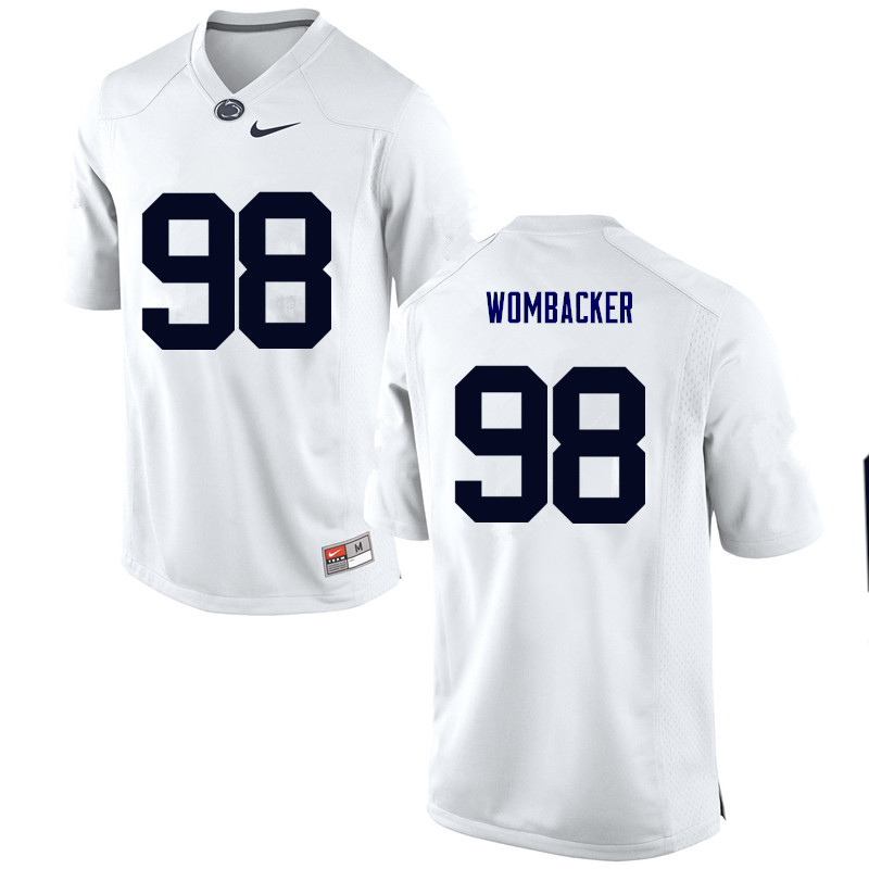 Men Penn State Nittany Lions #98 Jordan Wombacker College Football Jerseys-White